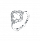Кольца: Кольцо Клевер можно купить в ювелирном гардеробе MOMNT (Momentsilver), интернет-магазине украшений из серебра. Серебро 925, родий, вставки: куб.цирконий. Артикул 