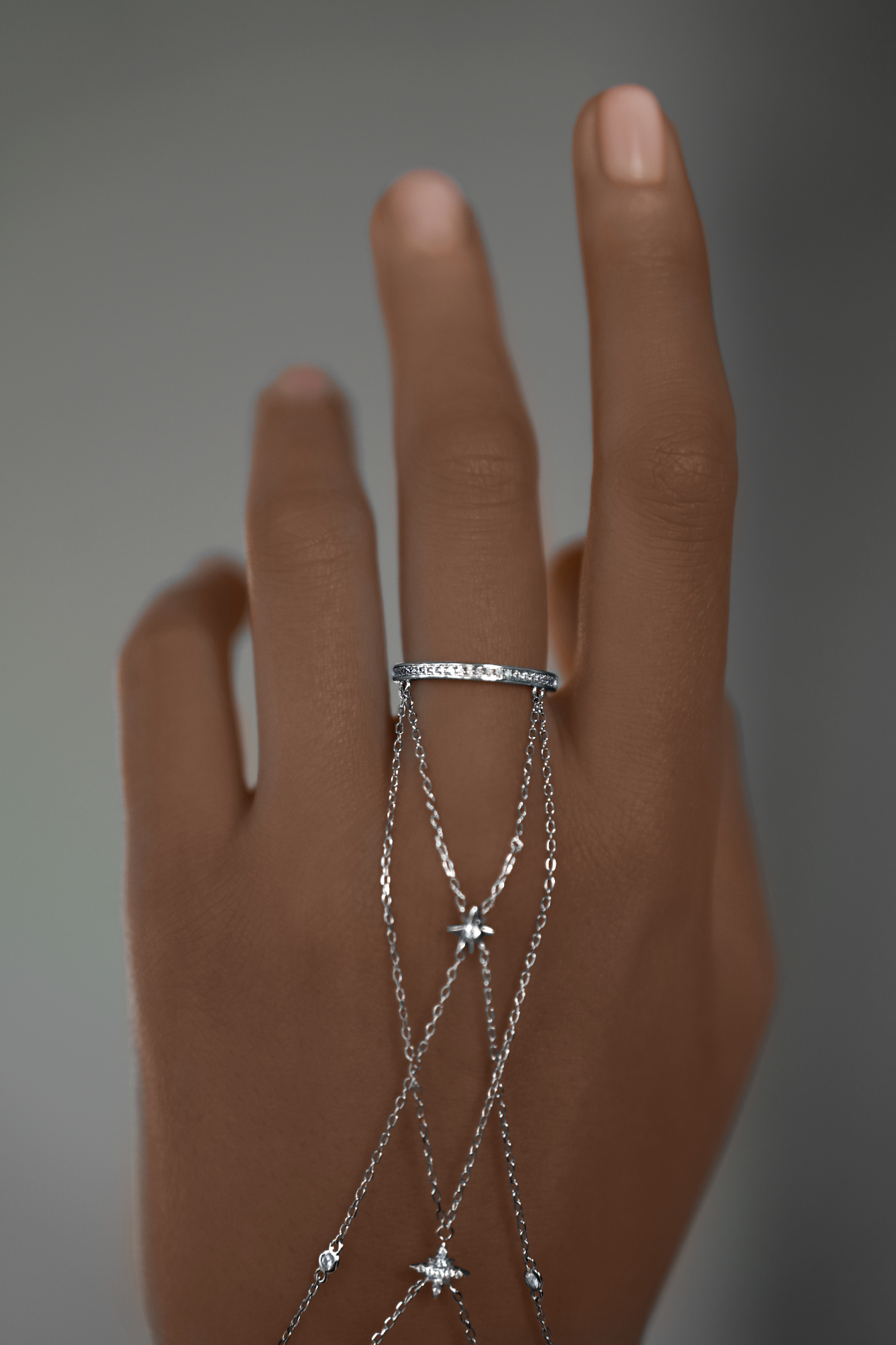 Браслеты: Браслет на кисть Полярная звезда экстра можно купить в ювелирном гардеробе MOMNT (Momentsilver), интернет-магазине украшений из серебра. Серебро 925, родий.. Артикул 