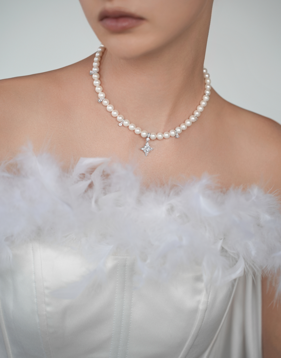 Колье: Колье-чокер из натурального жемчуга Мария-Антуанетта можно купить в ювелирном гардеробе MOMNT (Momentsilver), интернет-магазине украшений из серебра. Серебро 925, родий, фианиты, жемчуг . Артикул 