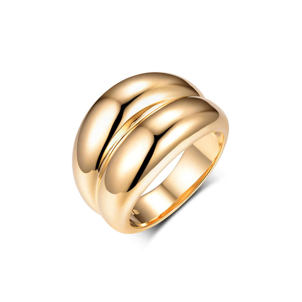 Кольца: Двойное дутое кольцо в позолоте можно купить в ювелирном гардеробе MOMNT (Momentsilver), интернет-магазине украшений из серебра. Серебро 925, позолота