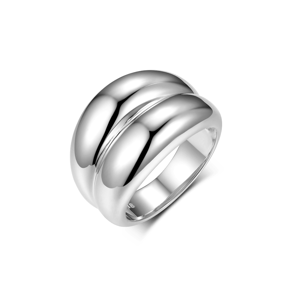 Кольца: Двойное дутое кольцо можно купить в ювелирном гардеробе MOMNT (Momentsilver), интернет-магазине украшений из серебра. Серебро 925, родий. Артикул 