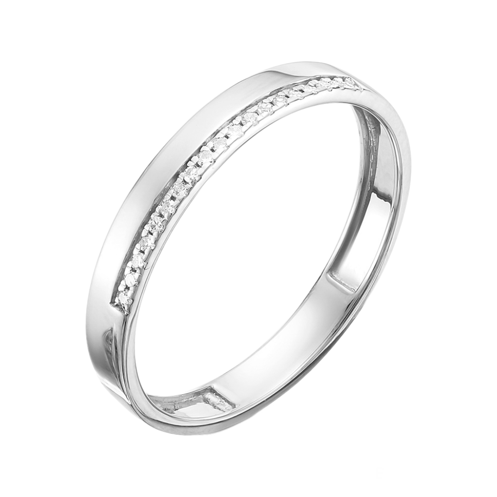 Кольца: Золотое обручальное кольцо с 19 бриллиантами в белом золоте можно купить в ювелирном гардеробе MOMNT (Momentsilver), интернет-магазине украшений из серебра. Золото 585. Вставки: бриллианты. Артикул 