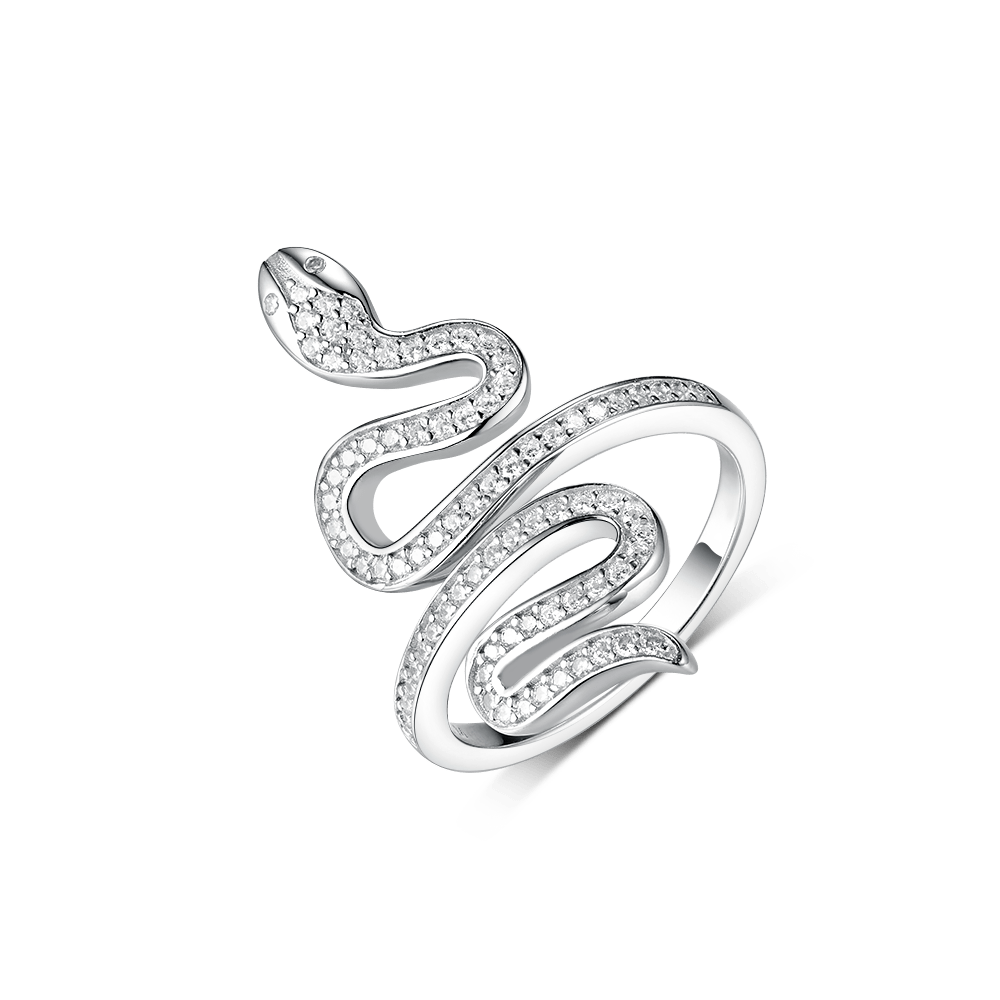 Кольцо Змея с камнями - Ювелирный гардероб EVGENIA MOMENT (Momentsilver).интернет-магазин украшений из серебра