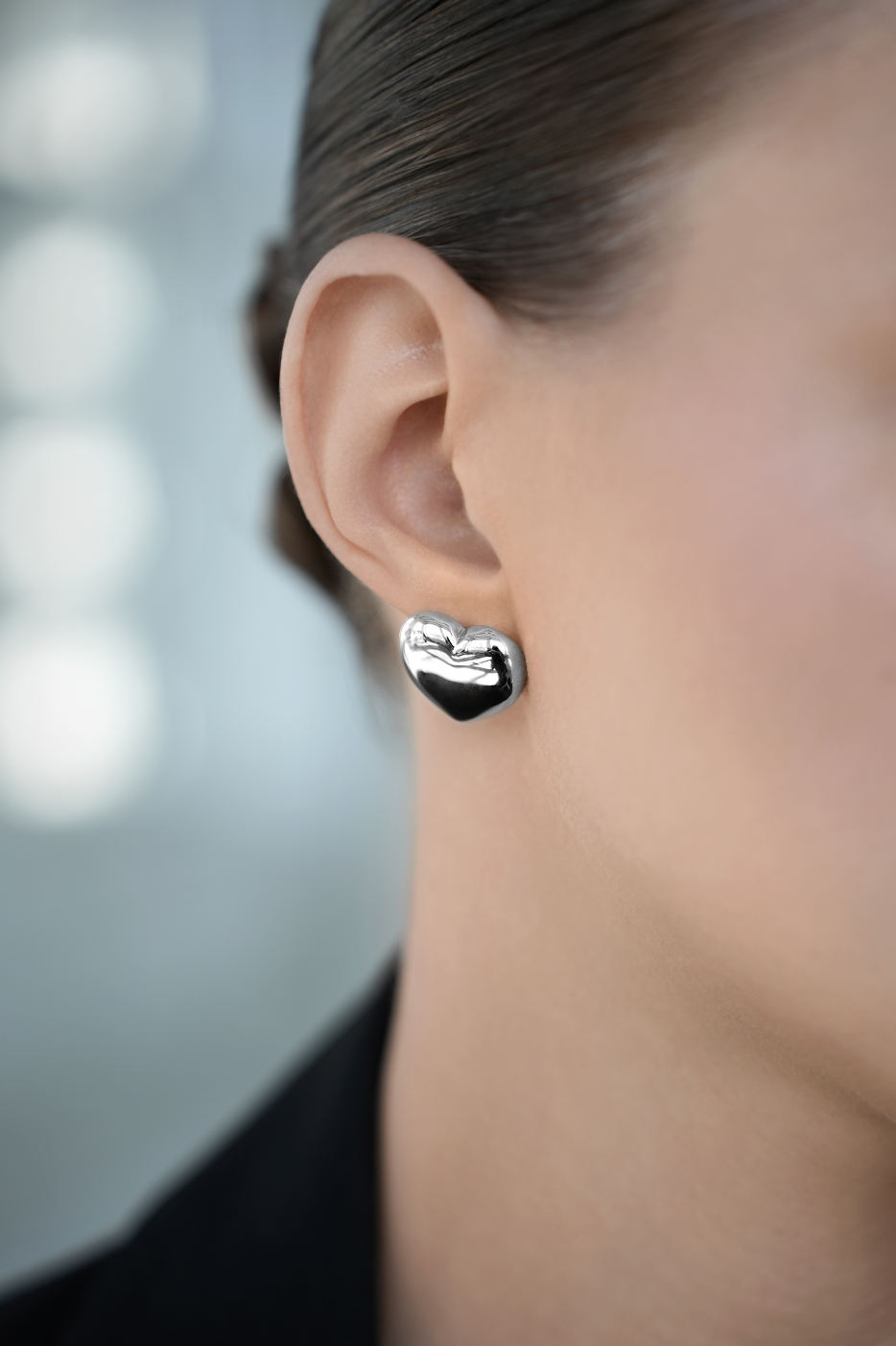 Серьги: Серьги Раздутые чувства XL можно купить в ювелирном гардеробе MOMNT (Momentsilver), интернет-магазине украшений из серебра. Серебро 925, родий. Артикул 