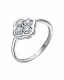 Кольца: Золотое кольцо Клевер с бриллиантами в белом золоте можно купить в ювелирном гардеробе MOMNT (Momentsilver), интернет-магазине украшений из серебра. Золото 585. Вставки: бриллианты.. Артикул 