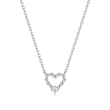 Колье: Колье Крошечное сердце можно купить в ювелирном гардеробе MOMNT (Momentsilver), интернет-магазине украшений из серебра. Серебро 925, родий. . Артикул 