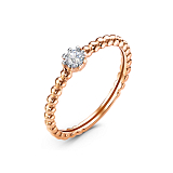 Кольца: Золотое кольцо Бабл с фианитом можно купить в ювелирном гардеробе MOMNT (Momentsilver), интернет-магазине украшений из серебра. Золото 585, вставка: фианит. Артикул 