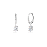 Серьги: Серьги в огранке овал на французском замке можно купить в ювелирном гардеробе MOMNT (Momentsilver), интернет-магазине украшений из серебра. Серебро 925, родий, вставки:куб.цирконий. Артикул 