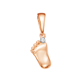 Подвески: Золотая подвеска Пяточка с бриллиантом в розовом золоте можно купить в ювелирном гардеробе MOMNT (Momentsilver), интернет-магазине украшений из серебра. Золото 585. Вставки: бриллиант. Артикул 