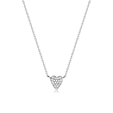 Колье: Колье Микросердце можно купить в ювелирном гардеробе MOMNT (Momentsilver), интернет-магазине украшений из серебра. Серебро 925, родий. Вставки: куб.цирконий. Артикул 