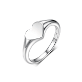 Кольца: Кольцо-печатка Сердце можно купить в ювелирном гардеробе MOMNT (Momentsilver), интернет-магазине украшений из серебра. Серебро 925, родий. Артикул 