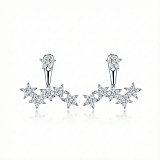 Серьги: Серьги-жакеты Созвездия можно купить в ювелирном гардеробе MOMNT (Momentsilver), интернет-магазине украшений из серебра. Серебро 925, родий, вставки:куб.цирконий. Артикул 