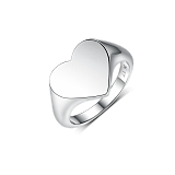 Кольца: Кольцо-печатка Большое сердце можно купить в ювелирном гардеробе MOMNT (Momentsilver), интернет-магазине украшений из серебра. Серебро 925, родий. Артикул 