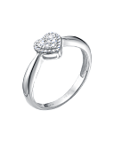 Кольца: Золотое кольцо Сердце с бриллиантами в белом золоте можно купить в ювелирном гардеробе MOMNT (Momentsilver), интернет-магазине украшений из серебра. Золото 585. Вставки: бриллианты.. Артикул 