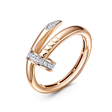 Кольца: Золотое кольцо Гвоздь с фианитами можно купить в ювелирном гардеробе MOMNT (Momentsilver), интернет-магазине украшений из серебра. Золото 585, вставки: фианит. Артикул 