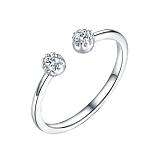 Кольца: Миди-кольцо на фалангу Двоеточие можно купить в ювелирном гардеробе MOMNT (Momentsilver), интернет-магазине украшений из серебра. Серебро 925, родий, вставки:куб.цирконий. Артикул 