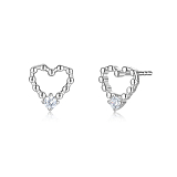Серьги: Серьги-гвоздики Крошечное сердце можно купить в ювелирном гардеробе MOMNT (Momentsilver), интернет-магазине украшений из серебра. Серебро 925, родий											. Артикул 