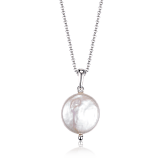 Колье: Колье с жемчужным медальоном круглой формы можно купить в ювелирном гардеробе MOMNT (Momentsilver), интернет-магазине украшений из серебра. Серебро 925, родий, вставки:реч.жемчуг. Артикул 