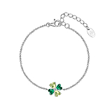 Браслеты: Браслет Изумрудный клевер можно купить в ювелирном гардеробе MOMNT (Momentsilver), интернет-магазине украшений из серебра. Серебро 925, родий.. Артикул 