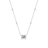 Колье: Колье с прямоугольным камнем в огранке Радиант можно купить в ювелирном гардеробе MOMNT (Momentsilver), интернет-магазине украшений из серебра. Серебро 925, родий. Вставки: куб.цирконий. Артикул 