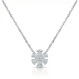 Колье: Колье Цветок можно купить в ювелирном гардеробе MOMNT (Momentsilver), интернет-магазине украшений из серебра. Серебро 925, родий. Вставки: куб.цирконий. Артикул 