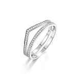 Кольца: Кольцо V двойное можно купить в ювелирном гардеробе MOMNT (Momentsilver), интернет-магазине украшений из серебра. Серебро 925, родий, вставки:куб.цирконий. Артикул 