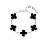 Браслеты: Браслет с клеверами из оникса можно купить в ювелирном гардеробе MOMNT (Momentsilver), интернет-магазине украшений из серебра. Серебро 925, родий, оникс. Артикул 