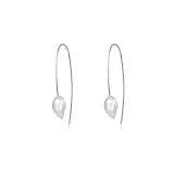 Серьги: Серьги-булавки с барочным жемчугом можно купить в ювелирном гардеробе MOMNT (Momentsilver), интернет-магазине украшений из серебра. Серебро 925, родий, вставки: культ.жемчуг. Артикул 