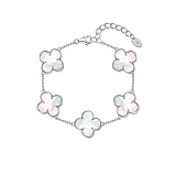 Браслеты: Браслет с перламутровыми клеверами можно купить в ювелирном гардеробе MOMNT (Momentsilver), интернет-магазине украшений из серебра. Серебро 925, родий, перламутр . Артикул BR159
