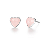 Серьги: Серьги Сердца с розовым кварцем Розовые мечты можно купить в ювелирном гардеробе MOMNT (Momentsilver), интернет-магазине украшений из серебра. Серебро 925, родий, кварц. Артикул 