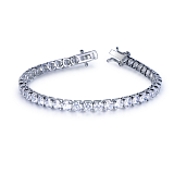 Браслеты: Теннисный браслет с камнями 4 мм можно купить в ювелирном гардеробе MOMNT (Momentsilver), интернет-магазине украшений из серебра. Серебро 925, родий, вставки:куб.цирконий. Артикул 