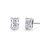 Серьги: Серьги-гвоздики в прямоугольной огранке можно купить в ювелирном гардеробе MOMNT (Momentsilver), интернет-магазине украшений из серебра. Серебро 925, родий. Артикул 