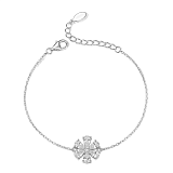 Браслеты: Браслет Цветок можно купить в ювелирном гардеробе MOMNT (Momentsilver), интернет-магазине украшений из серебра. Серебро 925, родий. Вставки: куб.цирконий. Артикул 