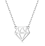 Колье: Колье Форма алмаза 10 мм можно купить в ювелирном гардеробе MOMNT (Momentsilver), интернет-магазине украшений из серебра. Серебро 925, родий. Артикул 