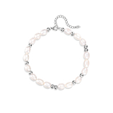 Браслеты: Браслет на ногу из натурального жемчуга Азбука Морзе можно купить в ювелирном гардеробе MOMNT (Momentsilver), интернет-магазине украшений из серебра. Серебро 925, родий, натуральный жемчуг. Артикул 