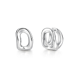 Серьги: Дутые серьги без камней Гири можно купить в ювелирном гардеробе MOMNT (Momentsilver), интернет-магазине украшений из серебра. Серебро 925, родий. Артикул 