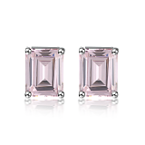 Бижутерия: Серьги-пусеты лавандовые в огранке изумруд можно купить в ювелирном гардеробе MOMNT (Momentsilver), интернет-магазине украшений из серебра. Ювелирный сплав, родий, вставки: куб. цирконий. Артикул 