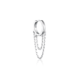 Серьги: Серьга-кольцо 10 мм с цепями можно купить в ювелирном гардеробе MOMNT (Momentsilver), интернет-магазине украшений из серебра. Серебро 925, родий.. Артикул ER159-10