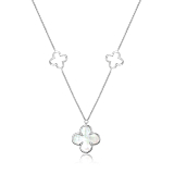 Колье: Колье Клевер с перламутром и двумя подвесками можно купить в ювелирном гардеробе MOMNT (Momentsilver), интернет-магазине украшений из серебра. Серебро 925, родий, перламутр. Артикул 