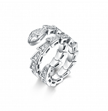 Кольца: Кольцо змея Cерпент можно купить в ювелирном гардеробе MOMNT (Momentsilver), интернет-магазине украшений из серебра. Серебро 925, родий, вставки: куб.цирконий. Артикул 